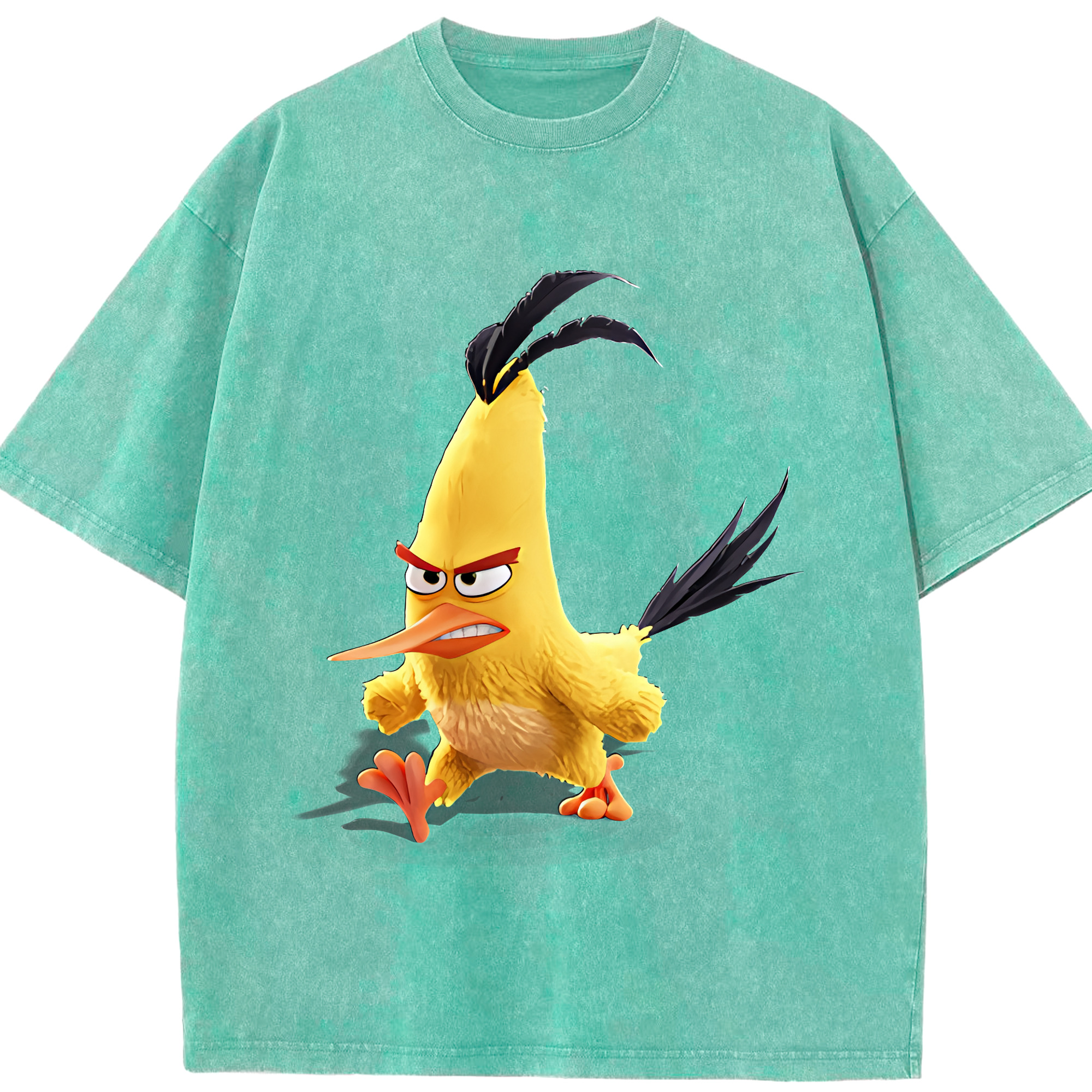 （画像用） Angry Birds アングリーバード 綿100% ヴィンテージ風 半袖Tシャツ（フロントプリント）
